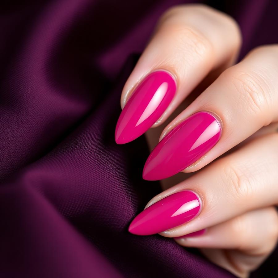Glossy Gelnägel in Magenta